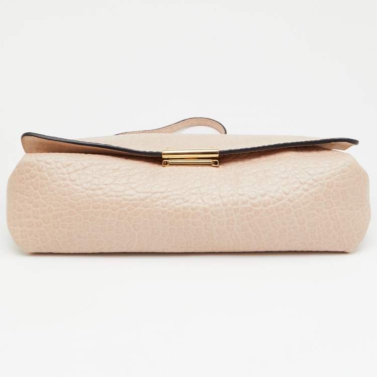Pre Owned Burberry Pink Leather Mildenhall Shoulder Bag