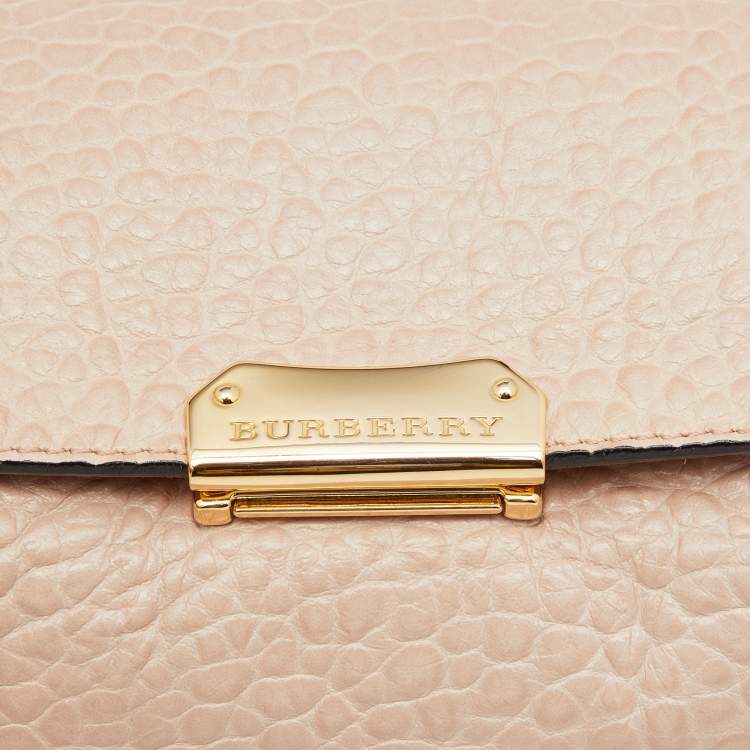 Pre Owned Burberry Pink Leather Mildenhall Shoulder Bag