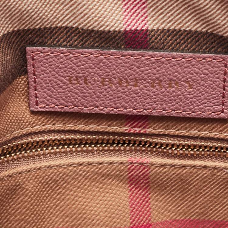 Pre Owned Burberry Pink Leather Helmsley Crossbody Bag