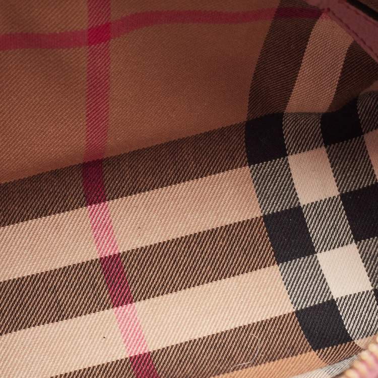 Pre Owned Burberry Pink Leather Helmsley Crossbody Bag