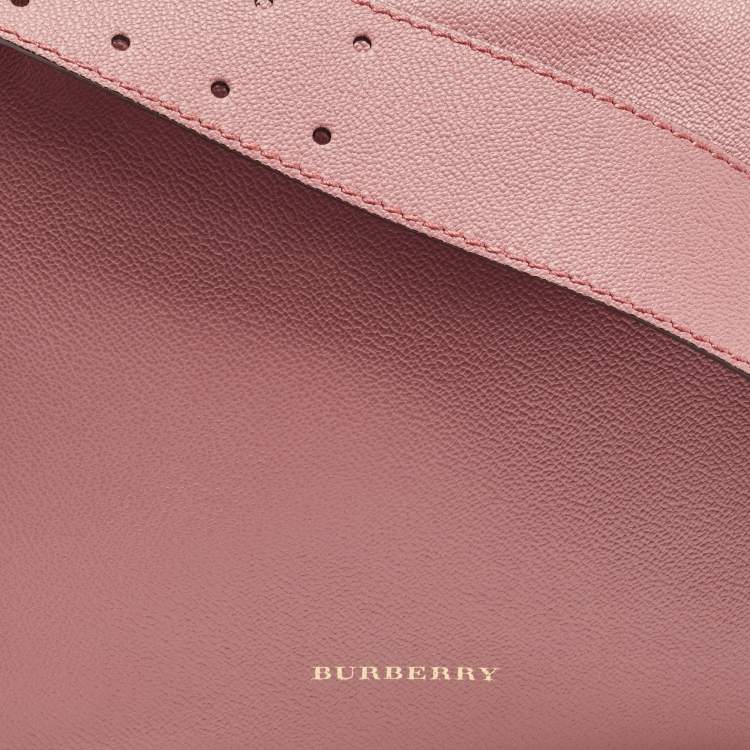 Pre Owned Burberry Pink Leather Helmsley Crossbody Bag