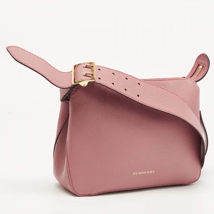Pre Owned Burberry Pink Leather Helmsley Crossbody Bag