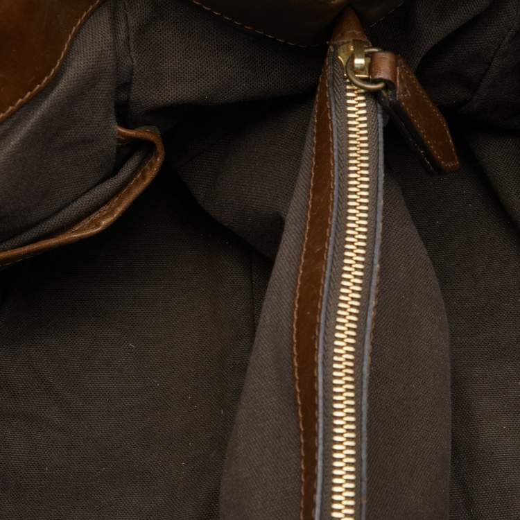 Pre Owned Burberry Beige/Brown Nova Check Canvas and Leather Tote