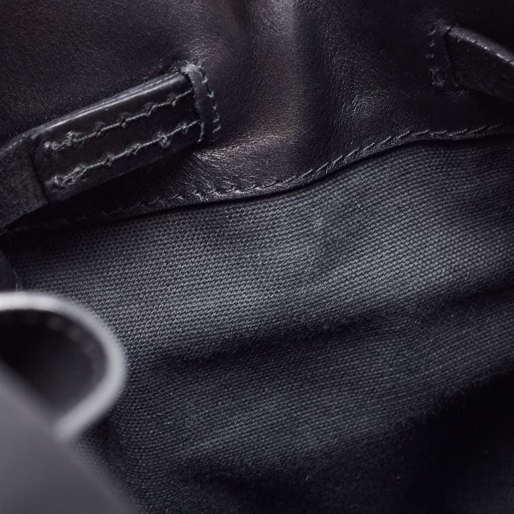 Pre Owned Burberry Black/Beige House Check Canvas and Leather Bridle Hobo