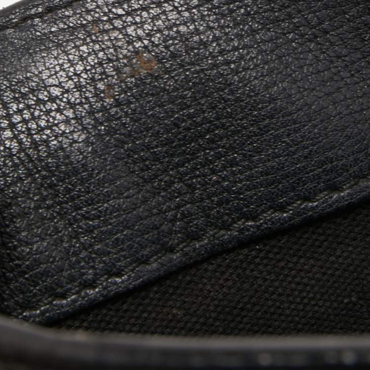 Pre Owned Burberry Black Leather and House Check Fabric Small Banner Tote