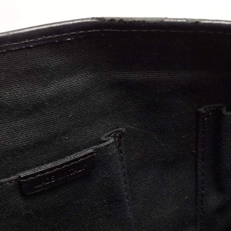Pre Owned Burberry Black Nova Check Vinyl Small Eden Satchel