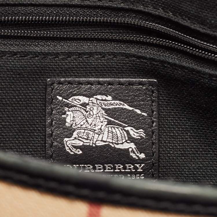 Pre Owned Burberry Black Nova Check Vinyl Small Eden Satchel