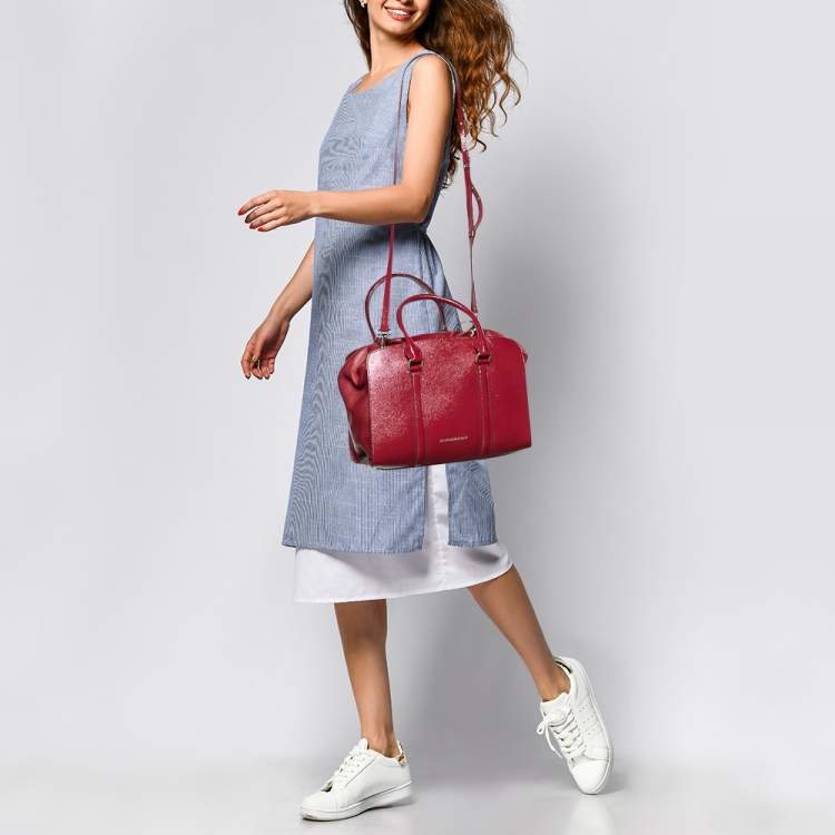 Burberry red tote on sale bag