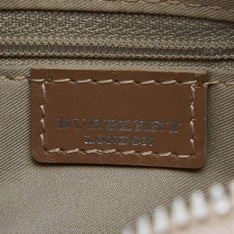 Pre Owned Burberry Pink/Beige Candy Nova Check PVC and Leather Shoulder Bag