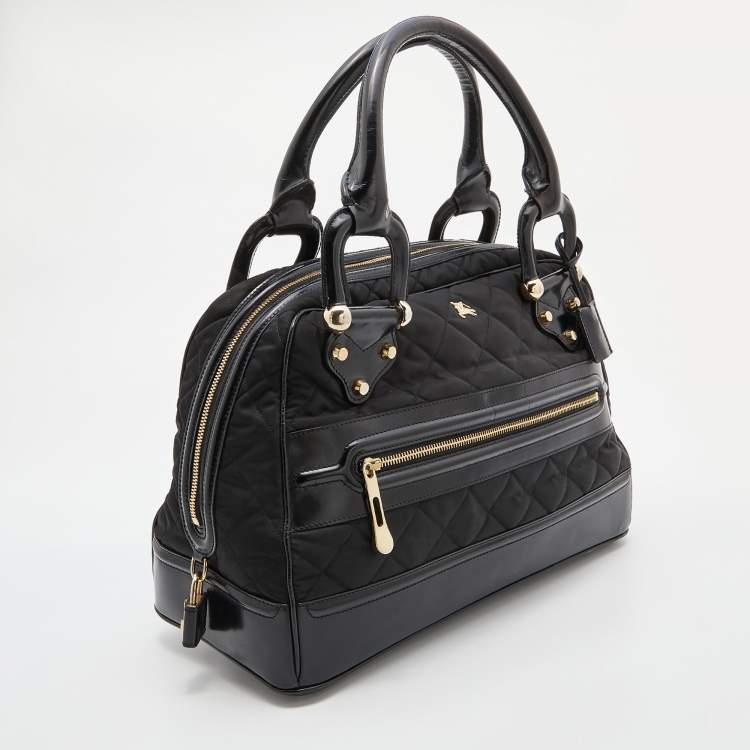 Pre Owned Burberry Black Nylon and Leather Westbury Satchel
