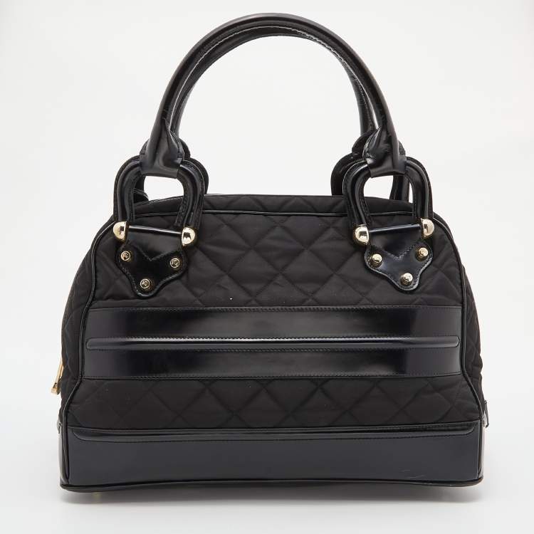 Pre Owned Burberry Black Nylon and Leather Westbury Satchel