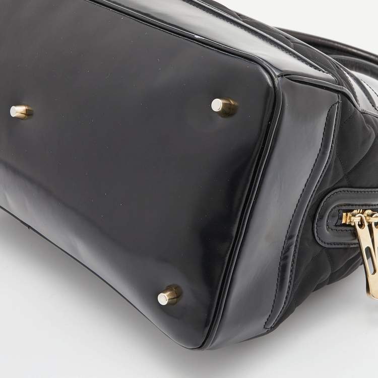 Pre Owned Burberry Black Nylon and Leather Westbury Satchel