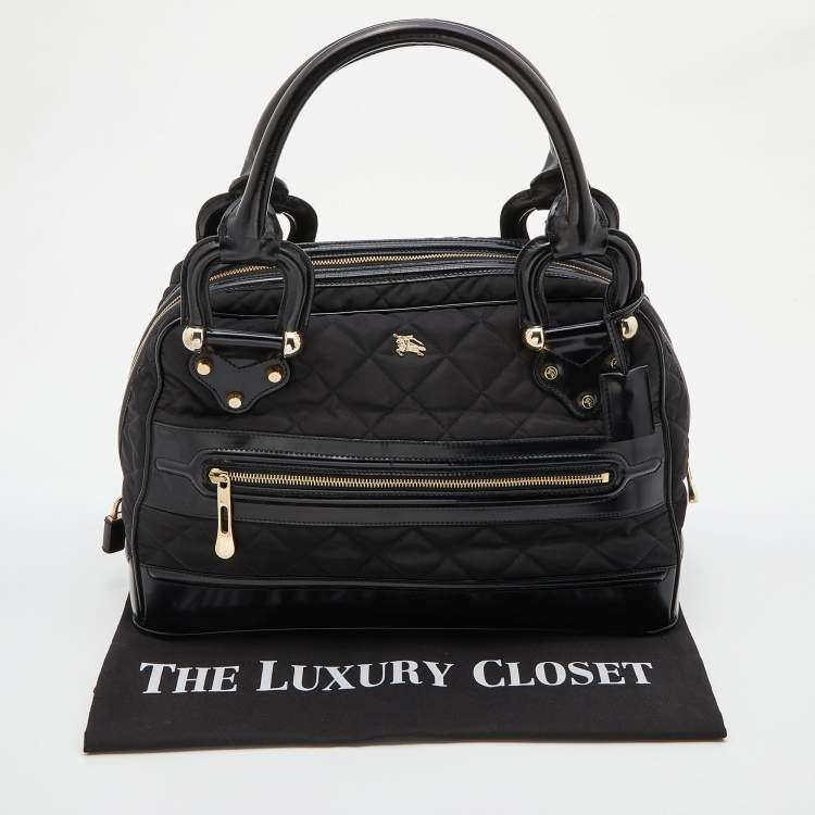 Pre Owned Burberry Black Nylon and Leather Westbury Satchel