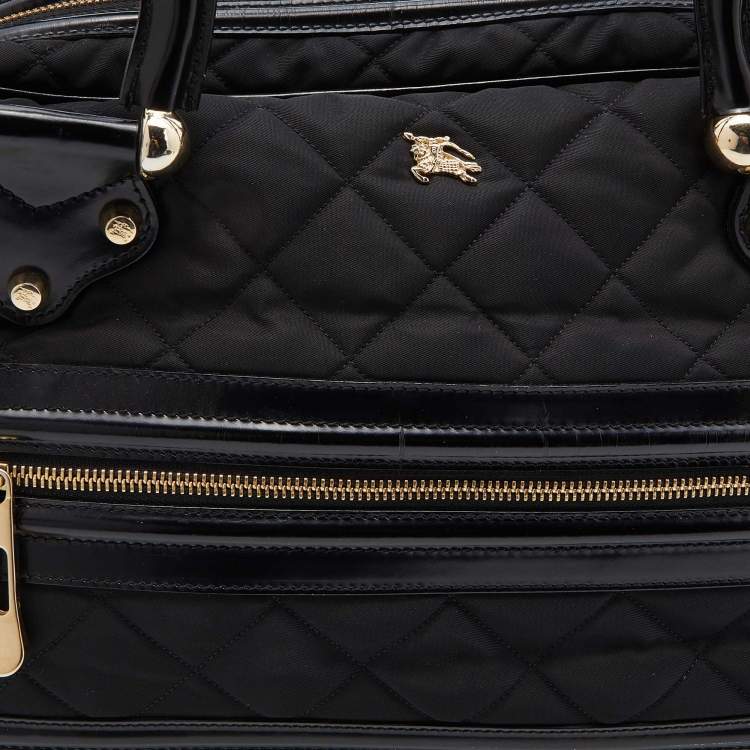 Pre Owned Burberry Black Nylon and Leather Westbury Satchel