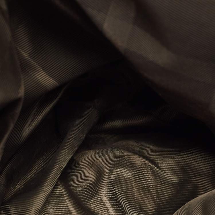 Pre Owned Burberry Brown/Khaki Quilted Nylon and Leather Bromley Hobo