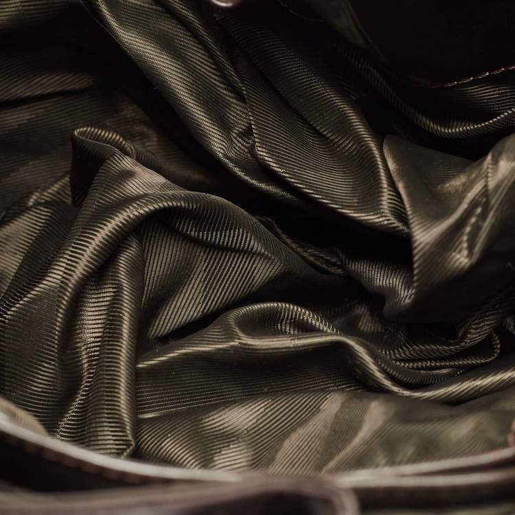 Pre Owned Burberry Brown/Khaki Quilted Nylon and Leather Bromley Hobo
