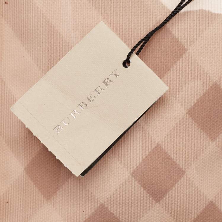 Pre Owned Burberry Metallic Beige/Cleart PVC and Leather Trim Wristlet Pouch