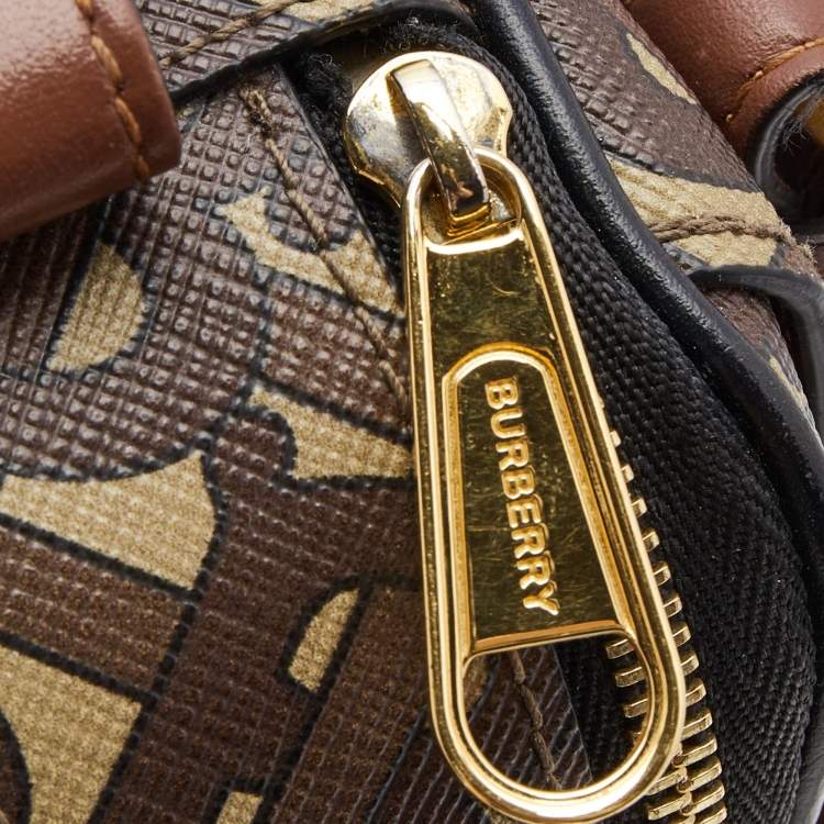 Pre Owned Burberry Multicolor TB Print Coated Canvas and Leather  Convertible Sling Bag