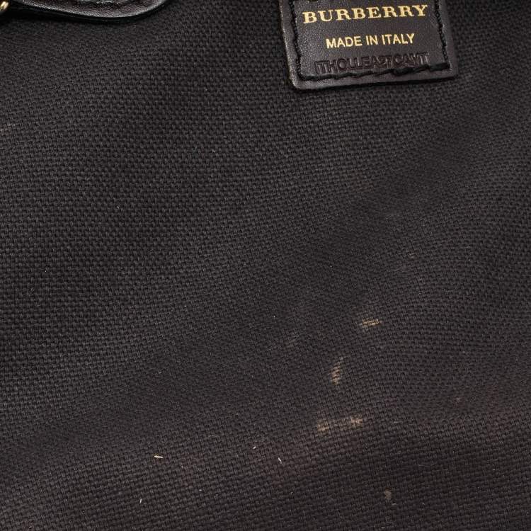 Pre Owned Burberry Beige/Brown Haymarket Check Coated Canvas and Leather Crossbody Bag