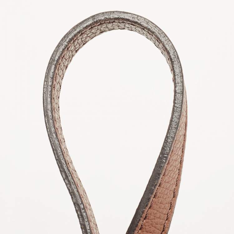 Pre Owned Burberry Brown/Beige House Check Fabric and Leather Small Banner Tote