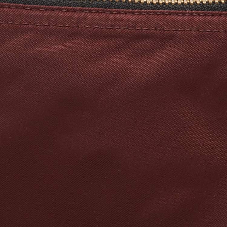 Pre Owned Burberry Burgundy Nylon Small Pouch