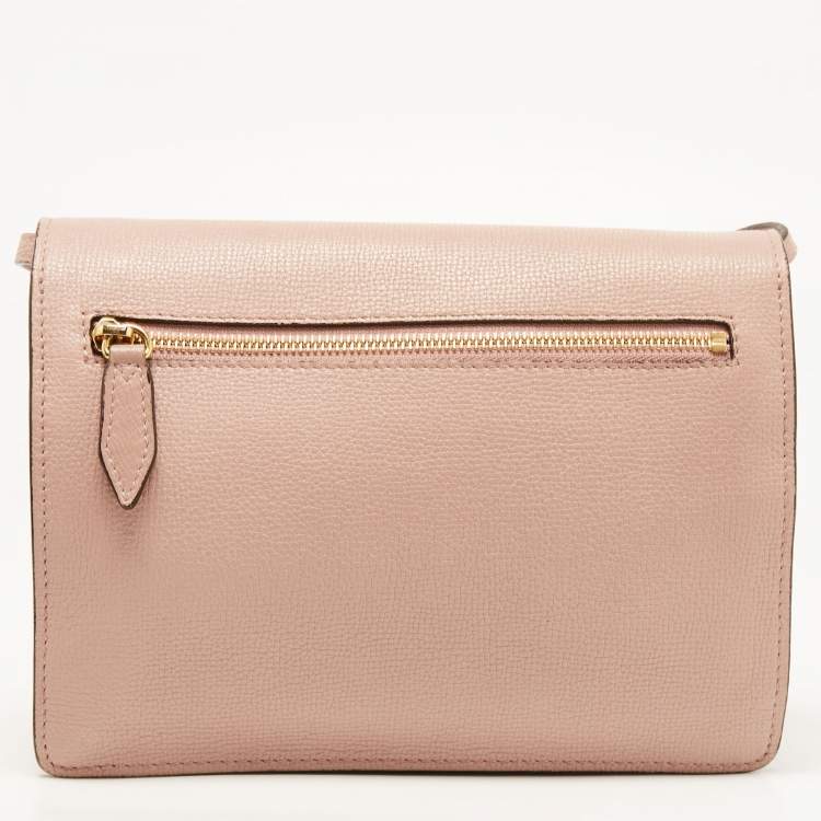 Pre Owned Burberry Pink/Beige House Check Canvas and Leather Macken Shoulder Bag