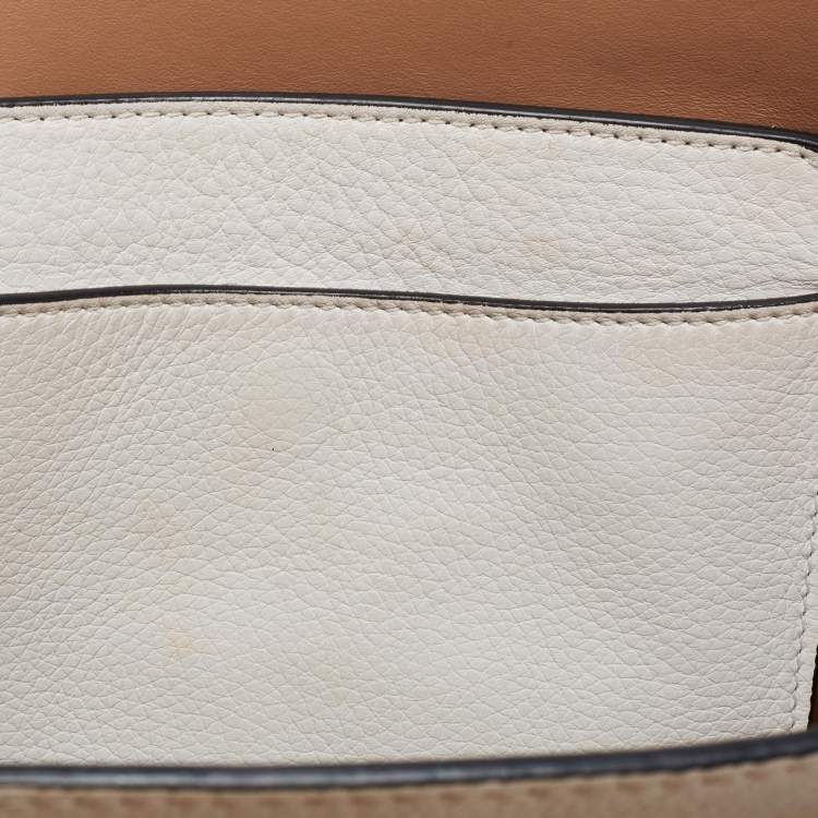 Pre Owned Burberry Tricolor Leather Small Marais Belt Tote