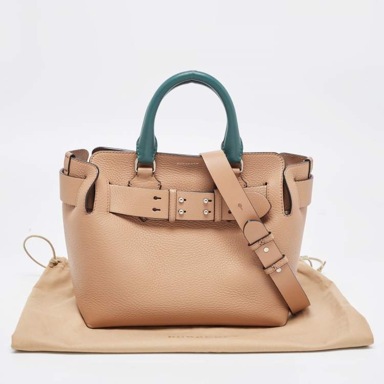 Pre Owned Burberry Tricolor Leather Small Marais Belt Tote