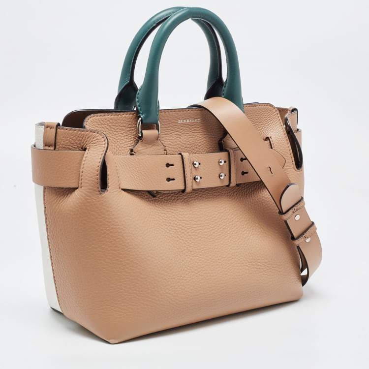 Pre Owned Burberry Tricolor Leather Small Marais Belt Tote