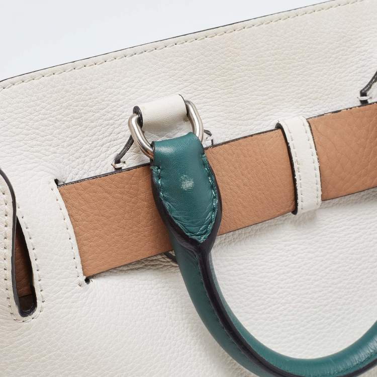 Pre Owned Burberry Tricolor Leather Small Marais Belt Tote