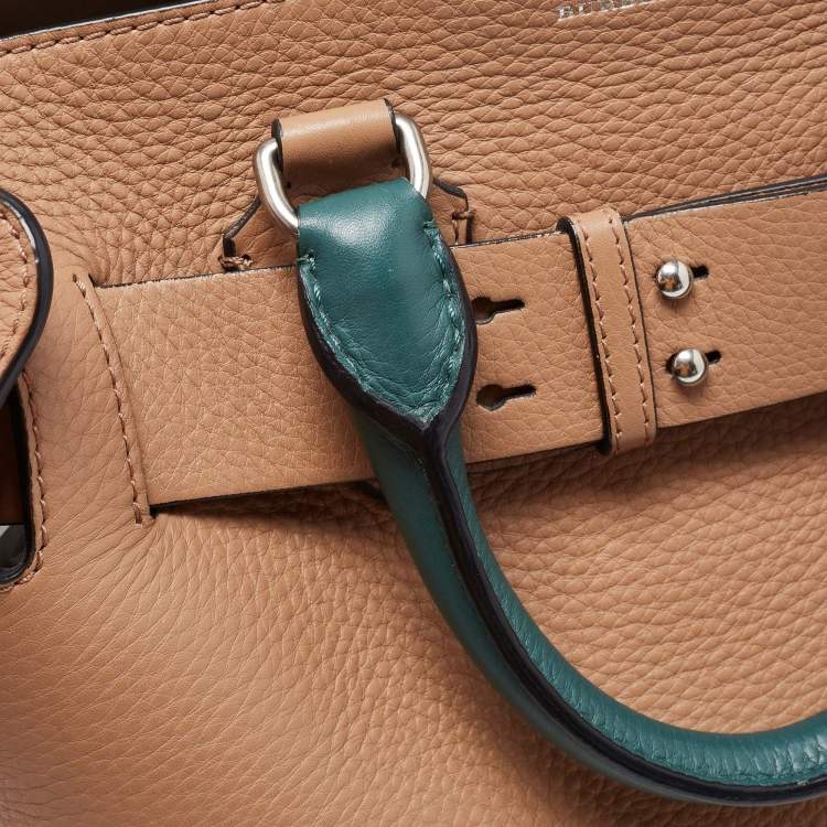 Pre Owned Burberry Tricolor Leather Small Marais Belt Tote