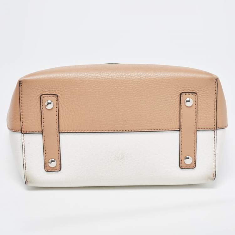 Pre Owned Burberry Tricolor Leather Small Marais Belt Tote