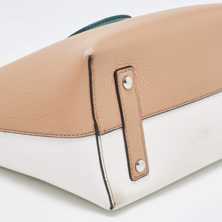 Pre Owned Burberry Tricolor Leather Small Marais Belt Tote