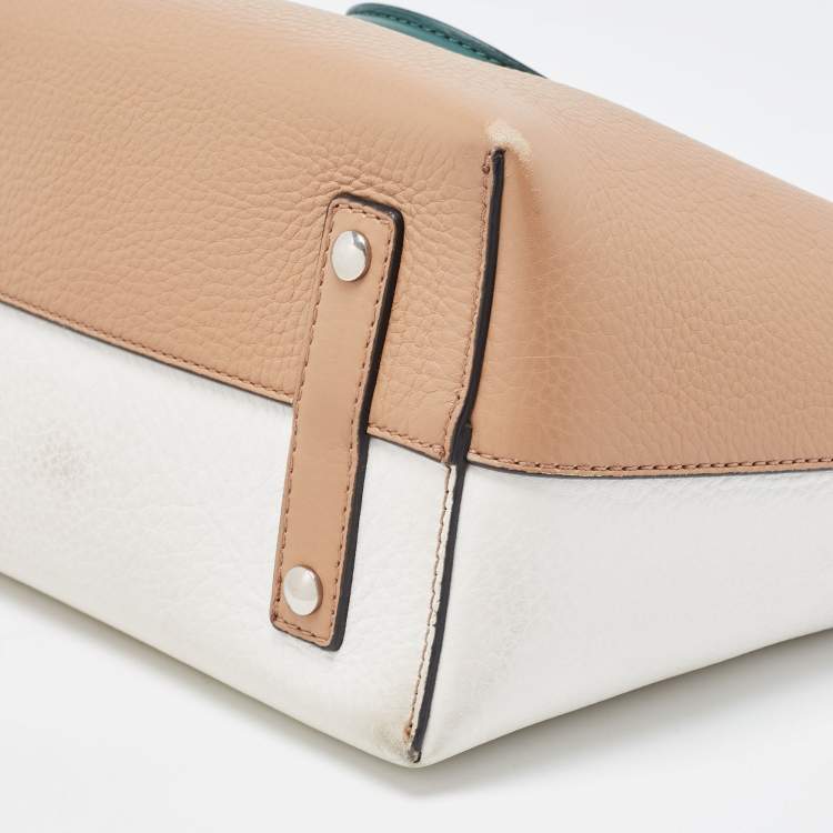 Pre Owned Burberry Tricolor Leather Small Marais Belt Tote