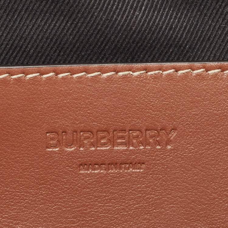 Pre Owned Burberry Beige TB Monogram Print Coated Canvas and Leather Sonny Bum Bag
