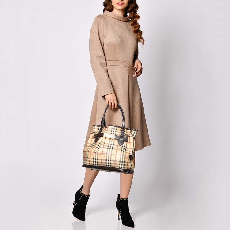 BURBERRY: bag in synthetic leather - Brown