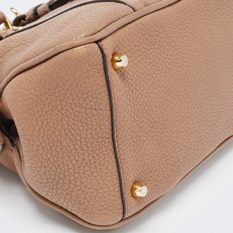 Pre Owned Burberry Brown Leather Small Bow Detail Satchel