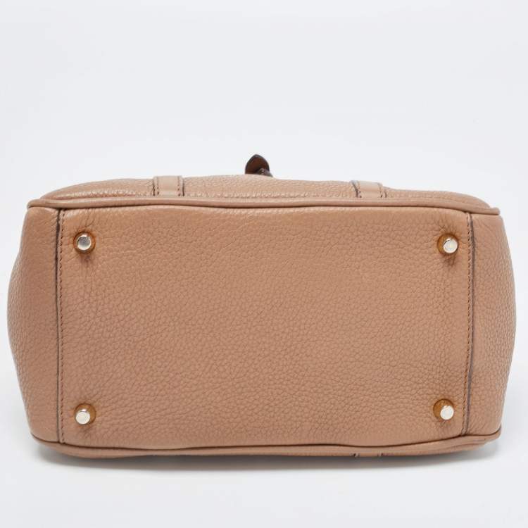 Pre Owned Burberry Brown Leather Small Bow Detail Satchel
