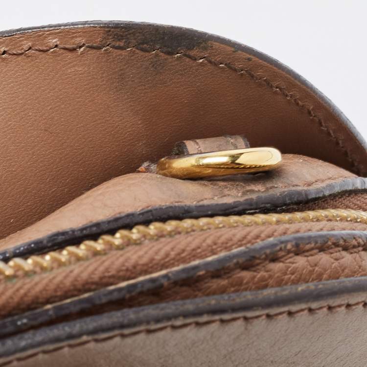 Pre Owned Burberry Brown Leather Small Bow Detail Satchel