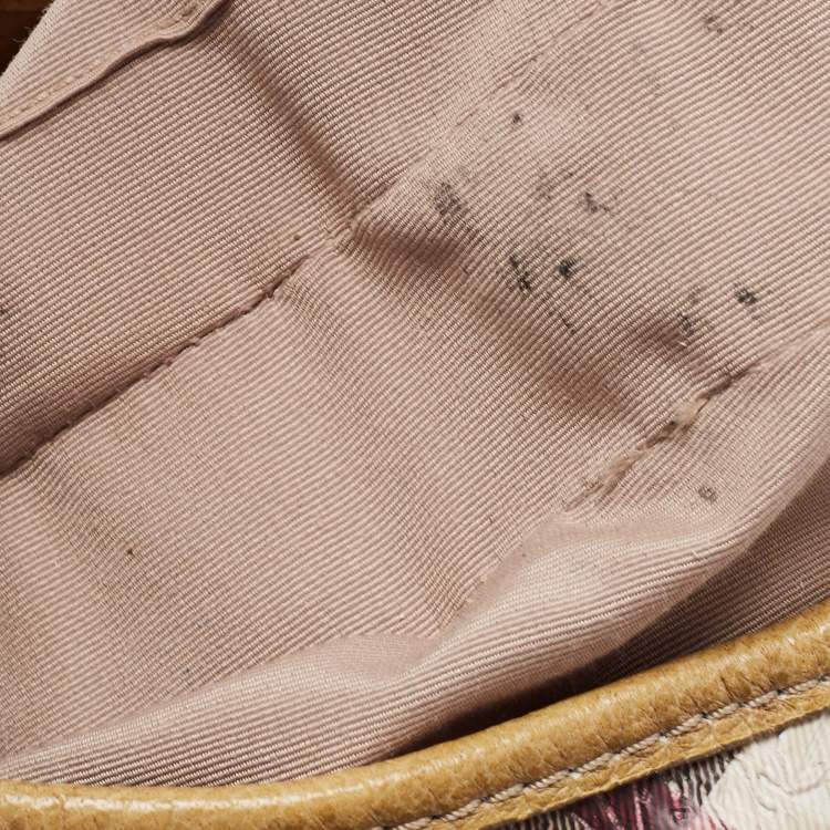 Pre Owned Burberry Beige Lasercut Nova Check Coated Canvas And Leather Brooklyn Hobo