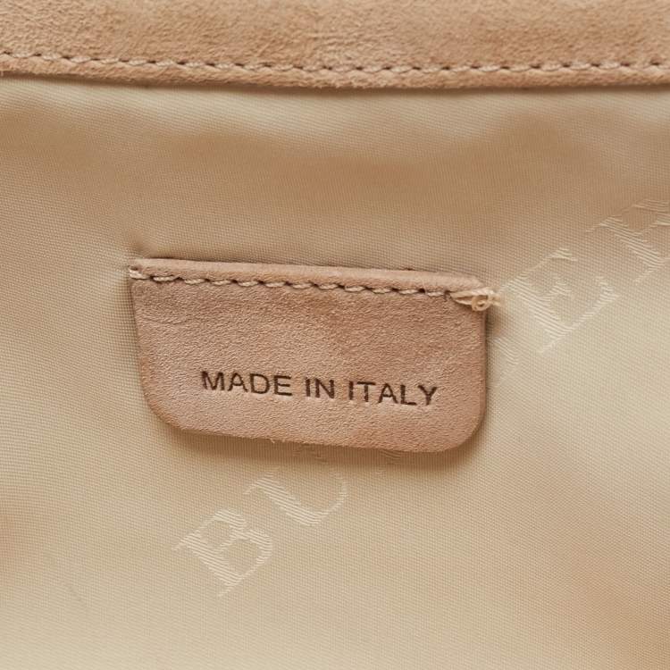 Pre Owned Burberry Beige Python Frame Clutch