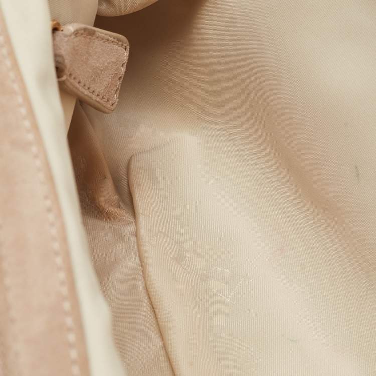 Pre Owned Burberry Beige Python Frame Clutch
