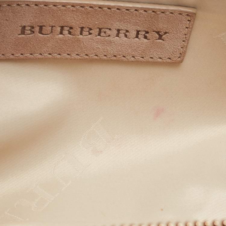 Pre Owned Burberry Beige Python Frame Clutch