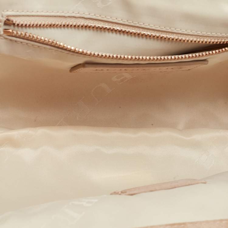 Pre Owned Burberry Beige Python Frame Clutch