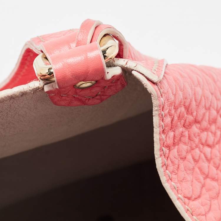 Pre Owned Burberry Peach Leather Canterbury Hobo