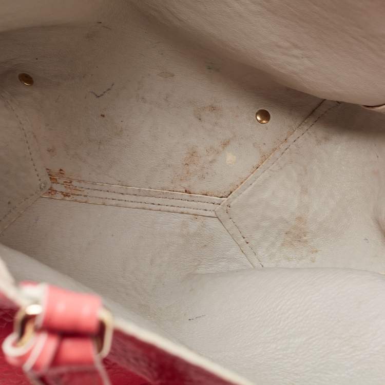 Pre Owned Burberry Peach Leather Canterbury Hobo