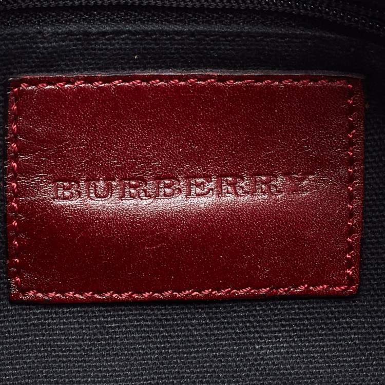 Pre Owned Burberry Blue Denim and Leather Baguette Bag