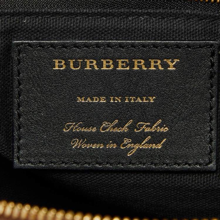 Pre Owned Burberry Brown House Check Canvas and Leather Medium Alchester Bowler Bag