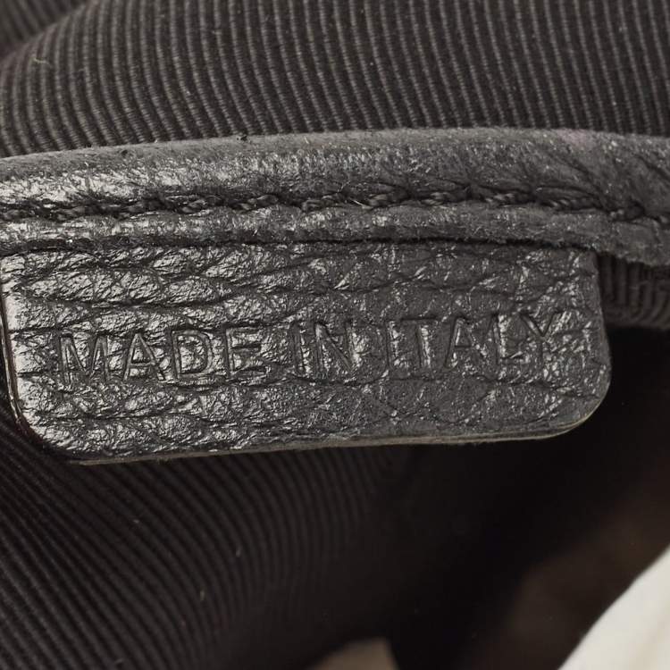 Pre Owned Burberry Black Leather Drawstring Tote