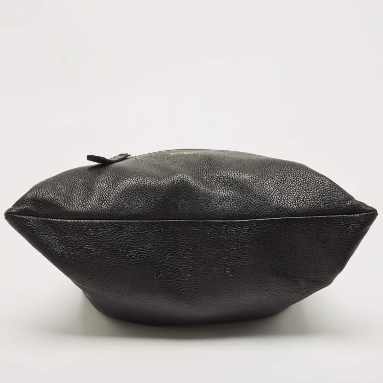 Pre Owned Burberry Black Leather Drawstring Tote